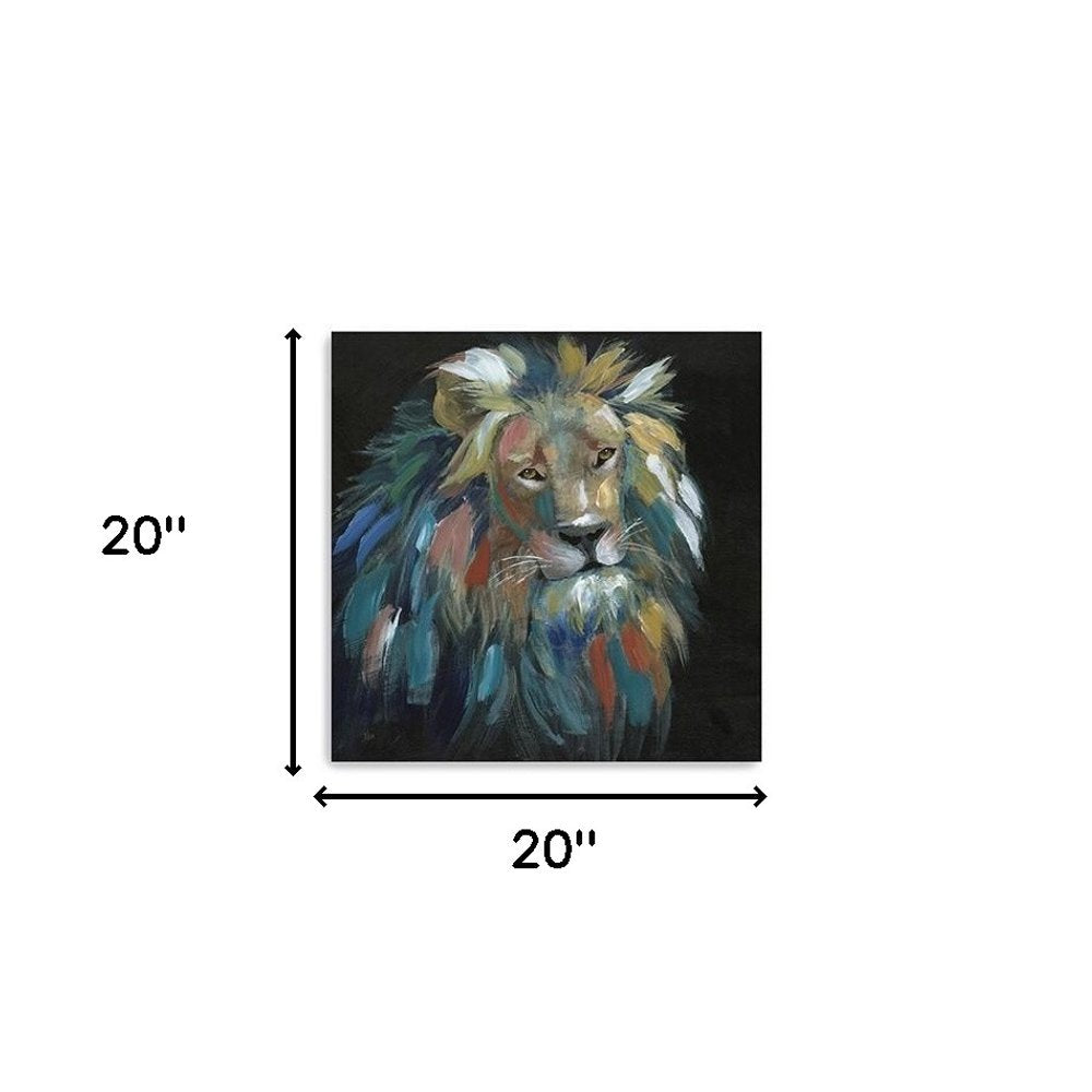 Painted Lion Portrait Unframed Print Wall Art