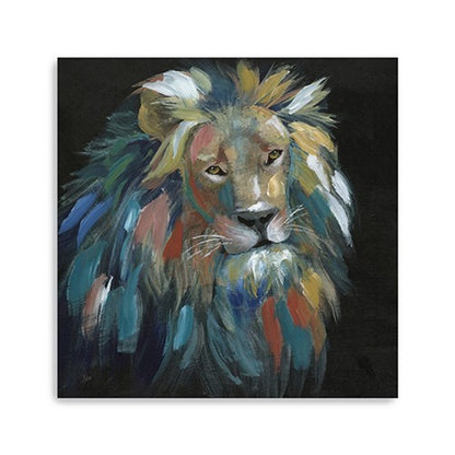 Painted Lion Portrait Unframed Print Wall Art