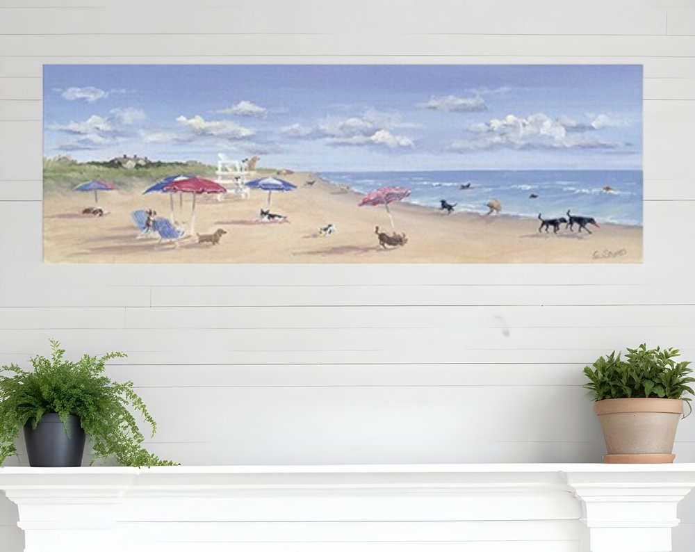 Dogs Rule The Beach Unframed Wall Art
