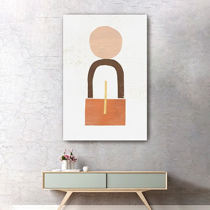 Abstract Orange Shapes In Balance Unframed Print Wall Art