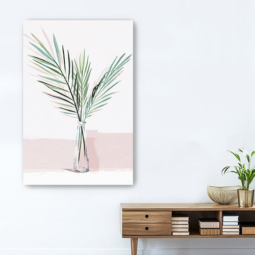 Pretty Green Foliage Pink Unframed Print Wall Art