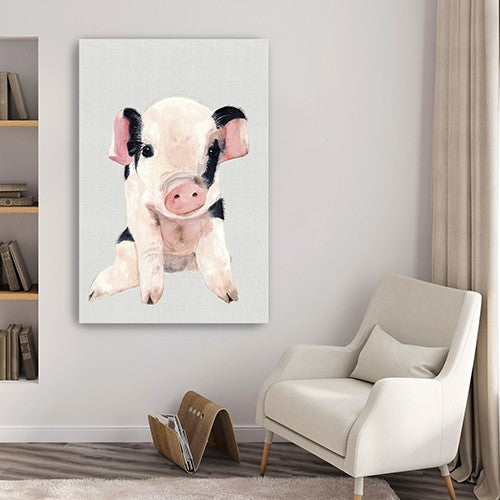 Cute Pink Piglet Unframed Print Wall Art