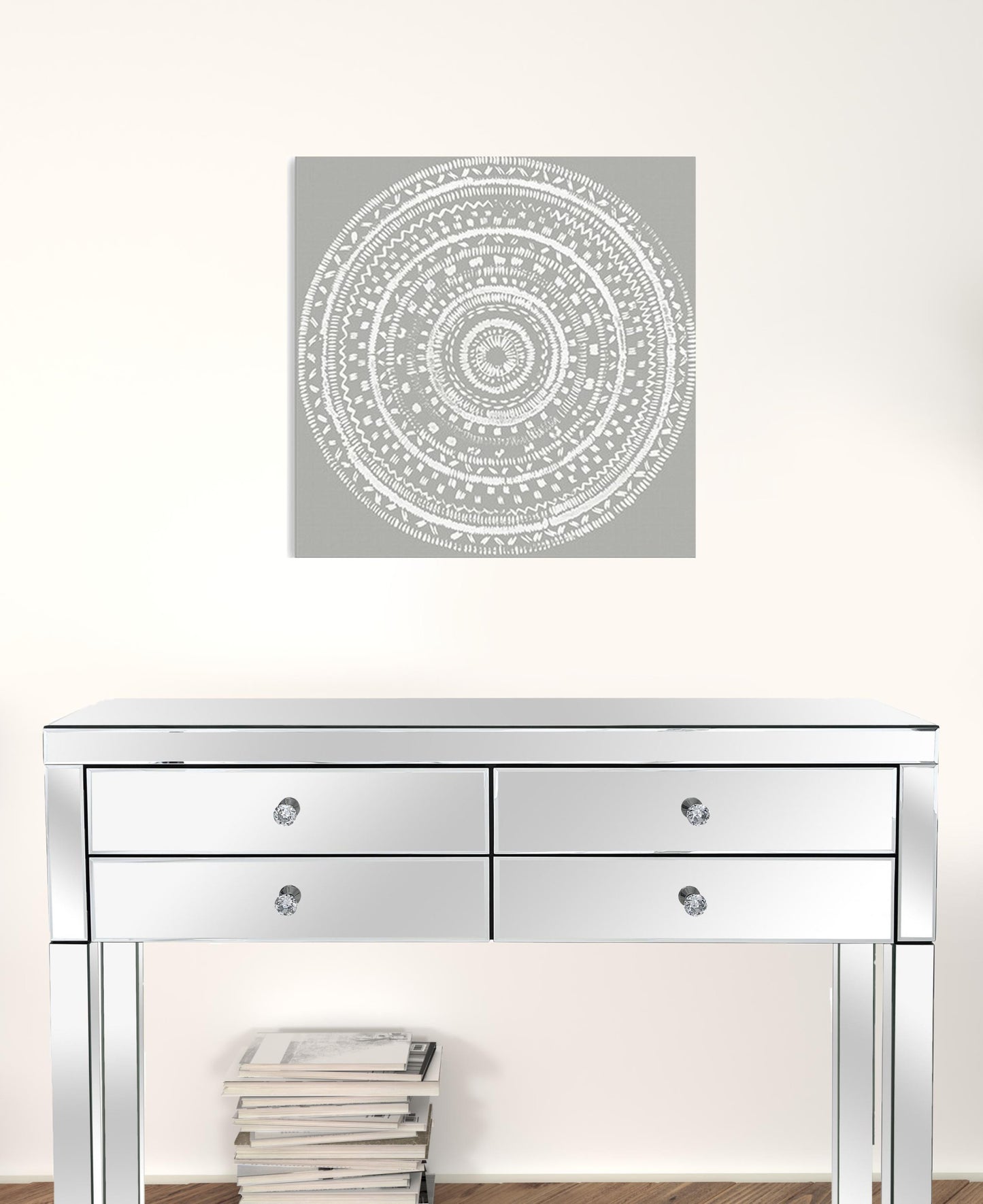 Boho White Mandala Unframed Print Wall Art