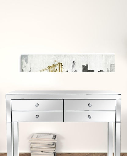 Nyc Golden Bridge Skyline Unframed Print Wall Art