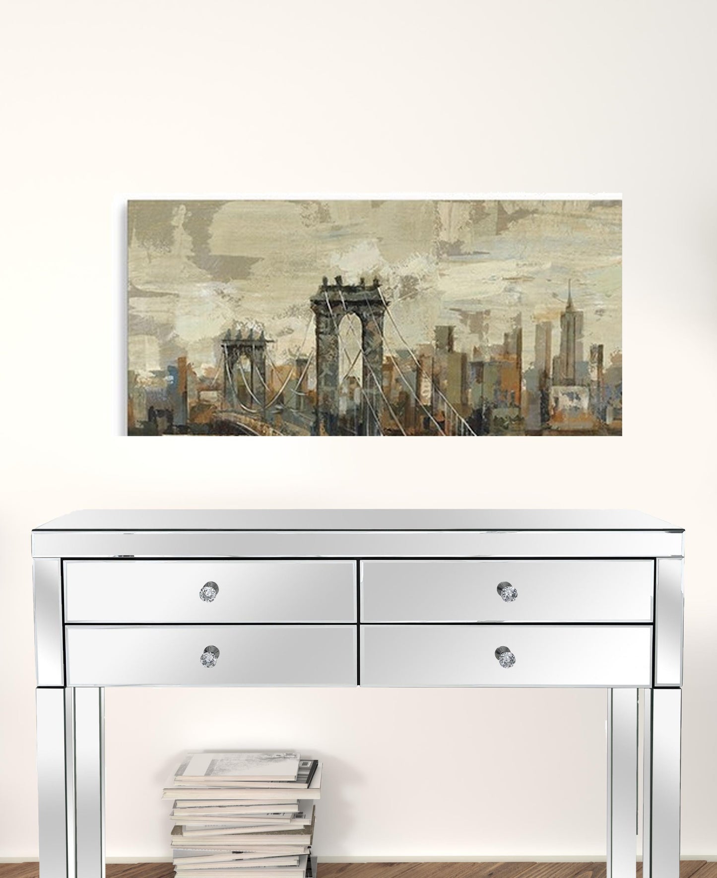 Vintage Inspired Nyc City Skyline Unframed Print Wall Art