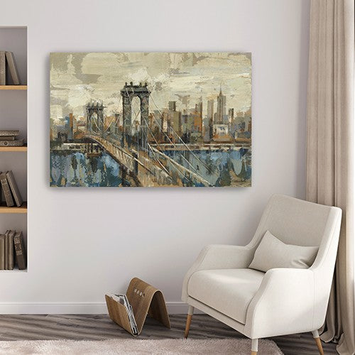 Vintage Inspired Nyc City Skyline Unframed Print Wall Art