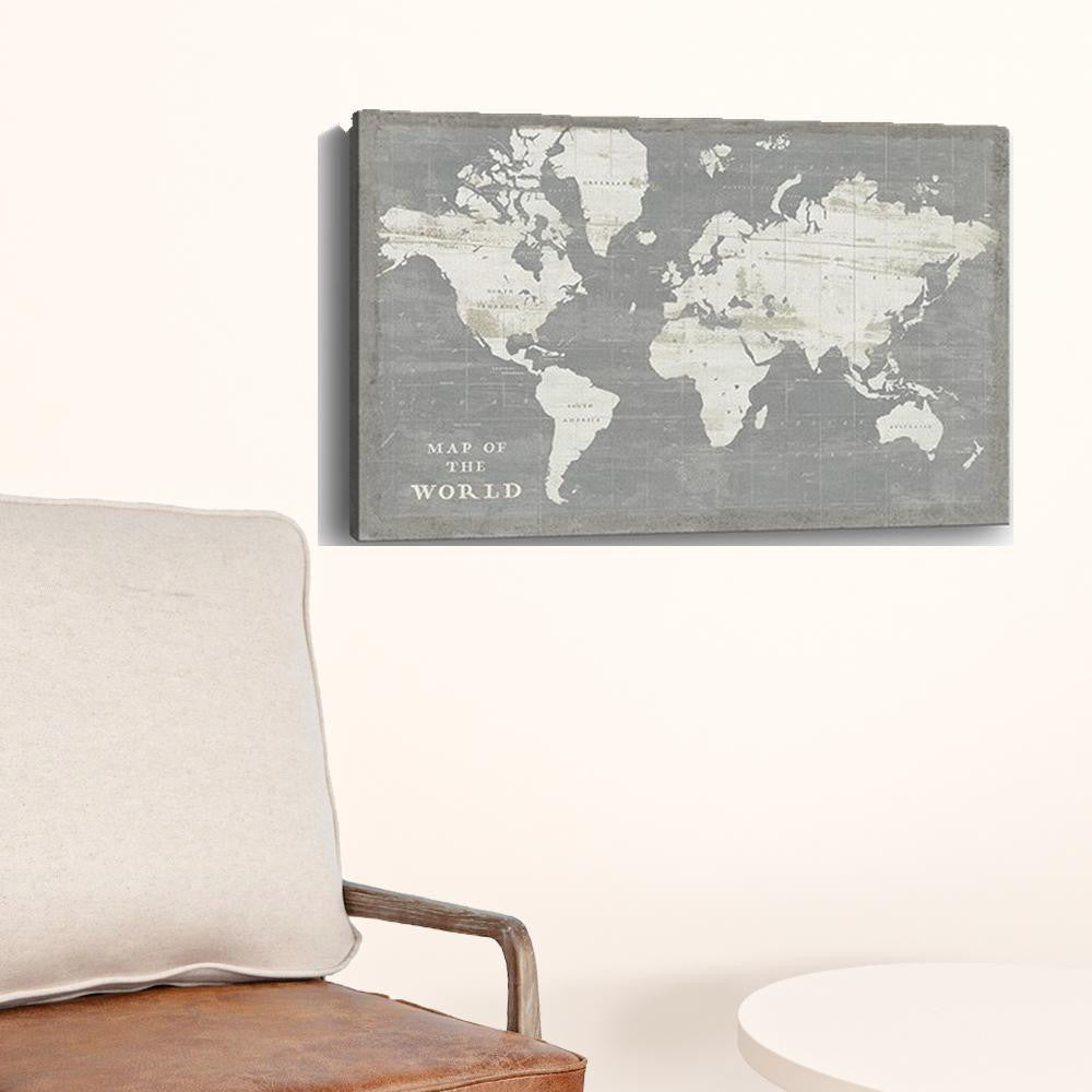 Minimalist World Map Unframed Print Wall Art