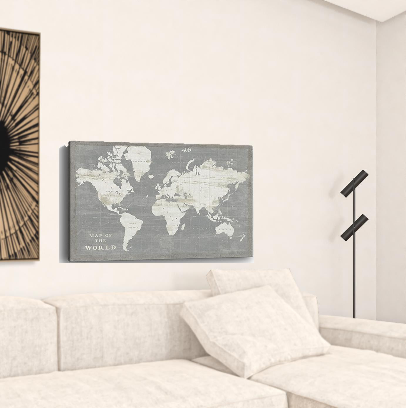 Minimalist World Map Unframed Print Wall Art