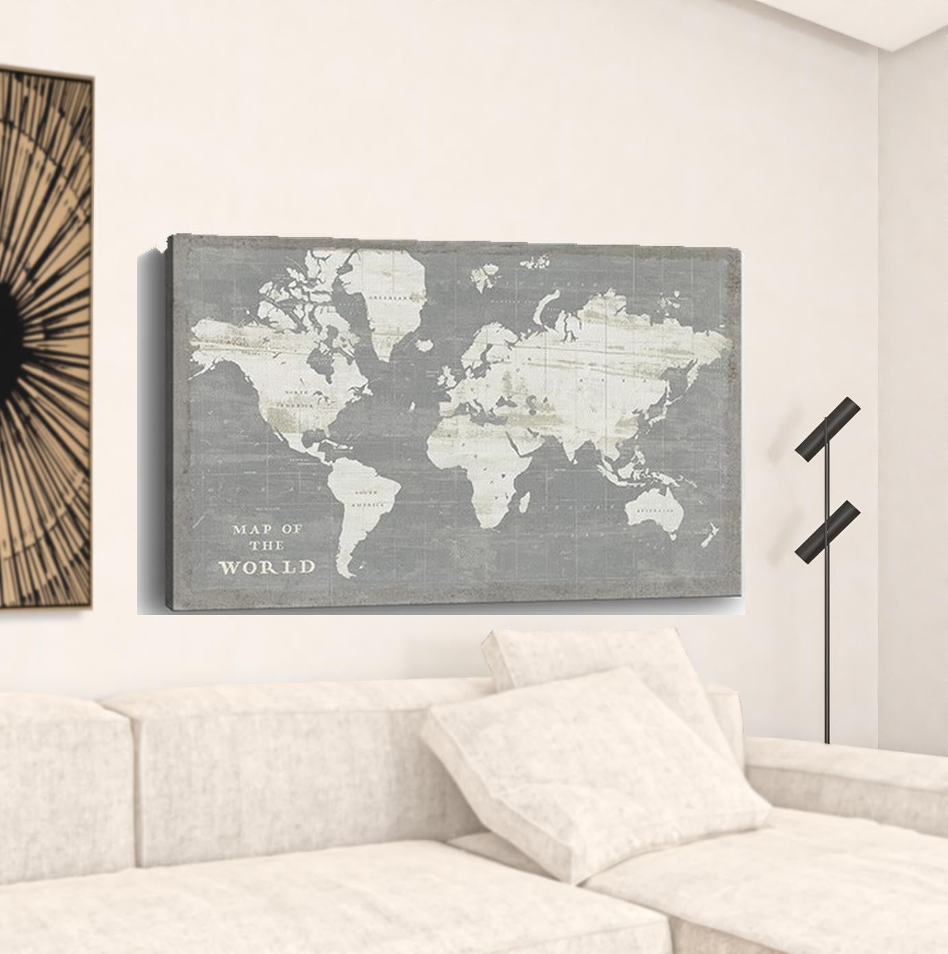 Minimalist World Map Unframed Print Wall Art