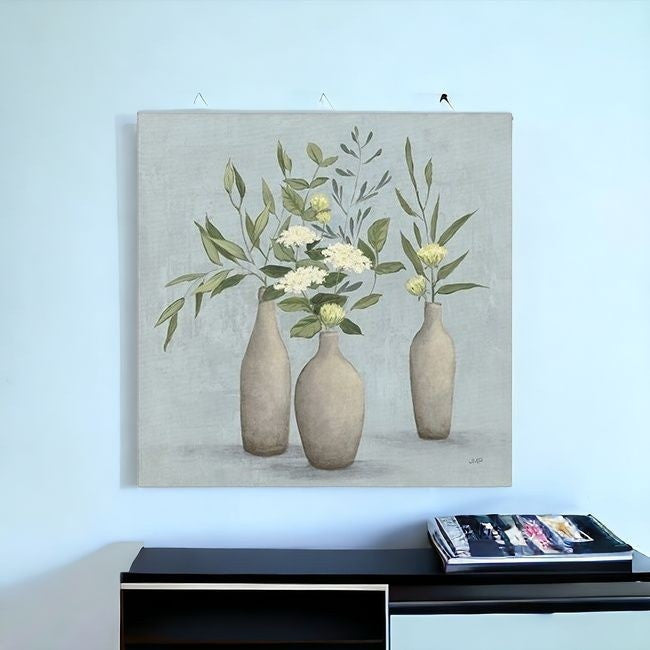 Bohemian Flowers In Ceramic Vases Unframed Print Wall Art