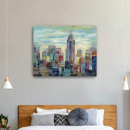 20" x 16" Vibrant NYC Skyline Canvas Wall Art