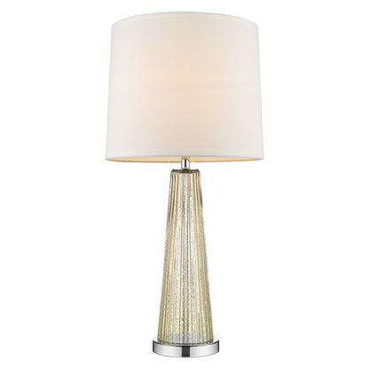 29" Champagne glass buffet lamp with off-white empire shade