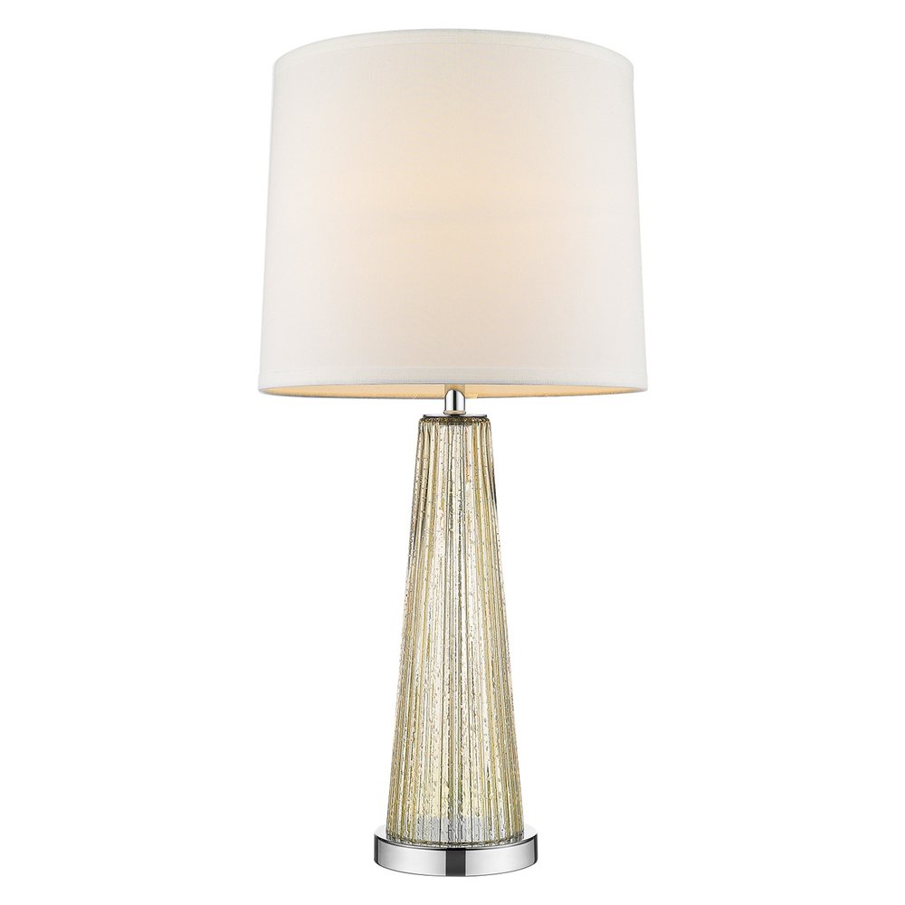29" Champagne Glass Buffet Lamp With Off White Empire Shade
