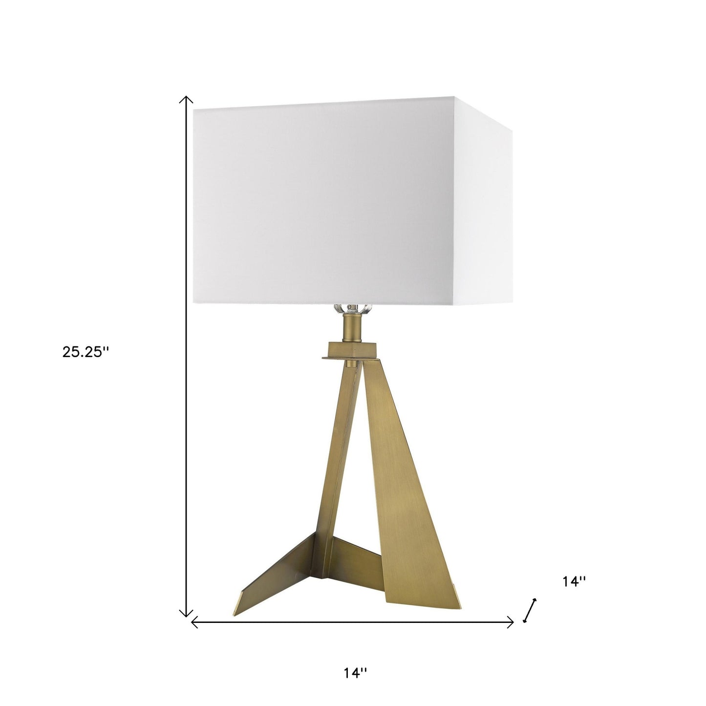 25" Brass Metal Novelty Table Lamp With White Shade