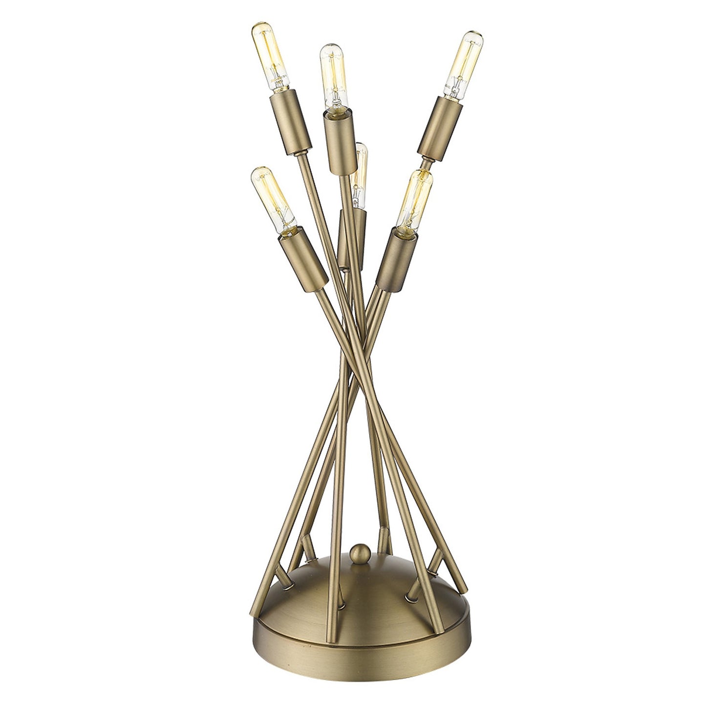 19" Brass Metal Six Light Novelty Table Lamp