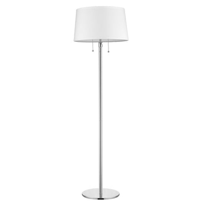 59" Floor Lamp With White Linen Empire Shade