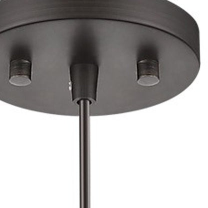 Bronze Pendant Hanging Light with Frosted Glass Shade