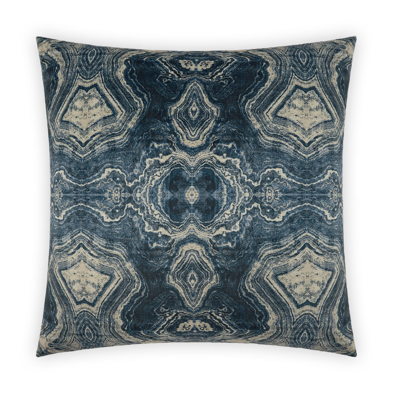 D.V. KAP HOME   24" x 24" Banding Pillow - Indigo Abstract, Transitional    - 3992-I-2424