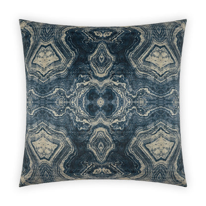 D.V. KAP HOME   24" x 24" Banding Pillow - Indigo Abstract, Transitional    - 3992-I-2424