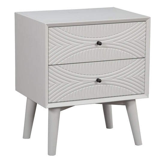 26" Solid Wood and Wood Two Drawer Nightstand