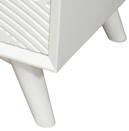 26" Solid Wood and Wood Two Drawer Nightstand