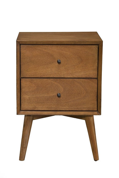 26" Solid Wood and Wood Two Drawer Nightstand