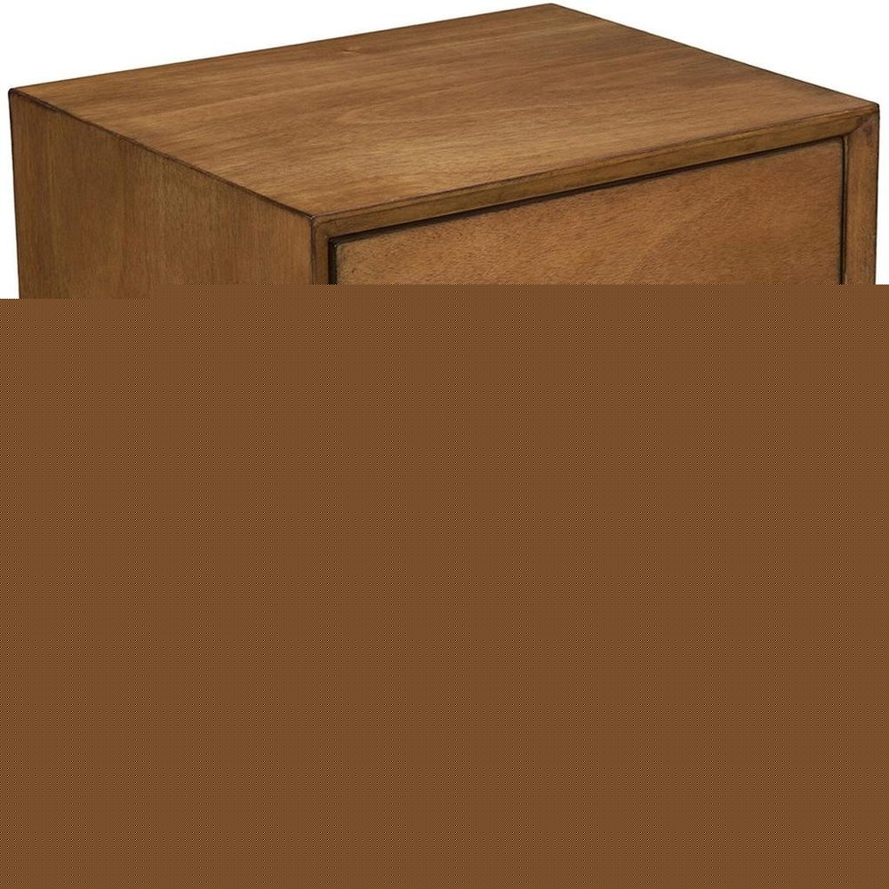26" Solid Wood and Wood Two Drawer Nightstand