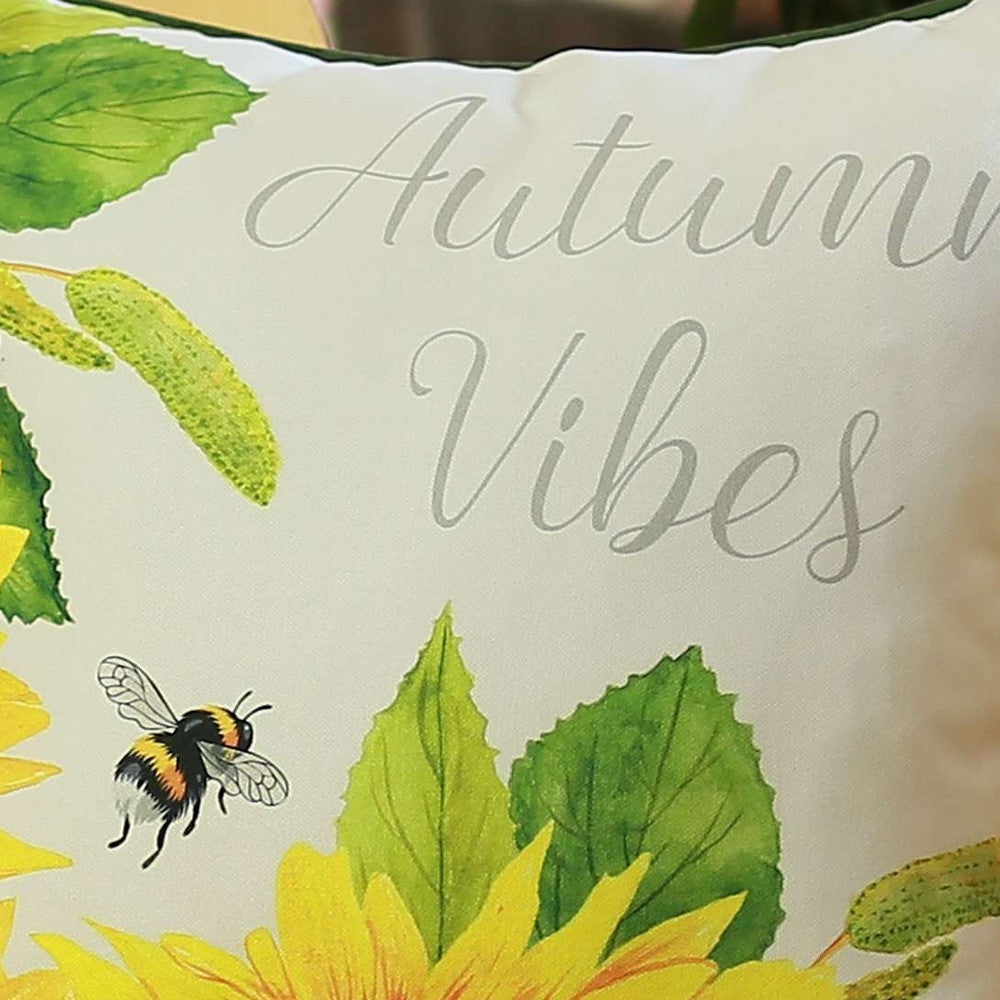 Autumn Vibes Sunflower Throw Pillow