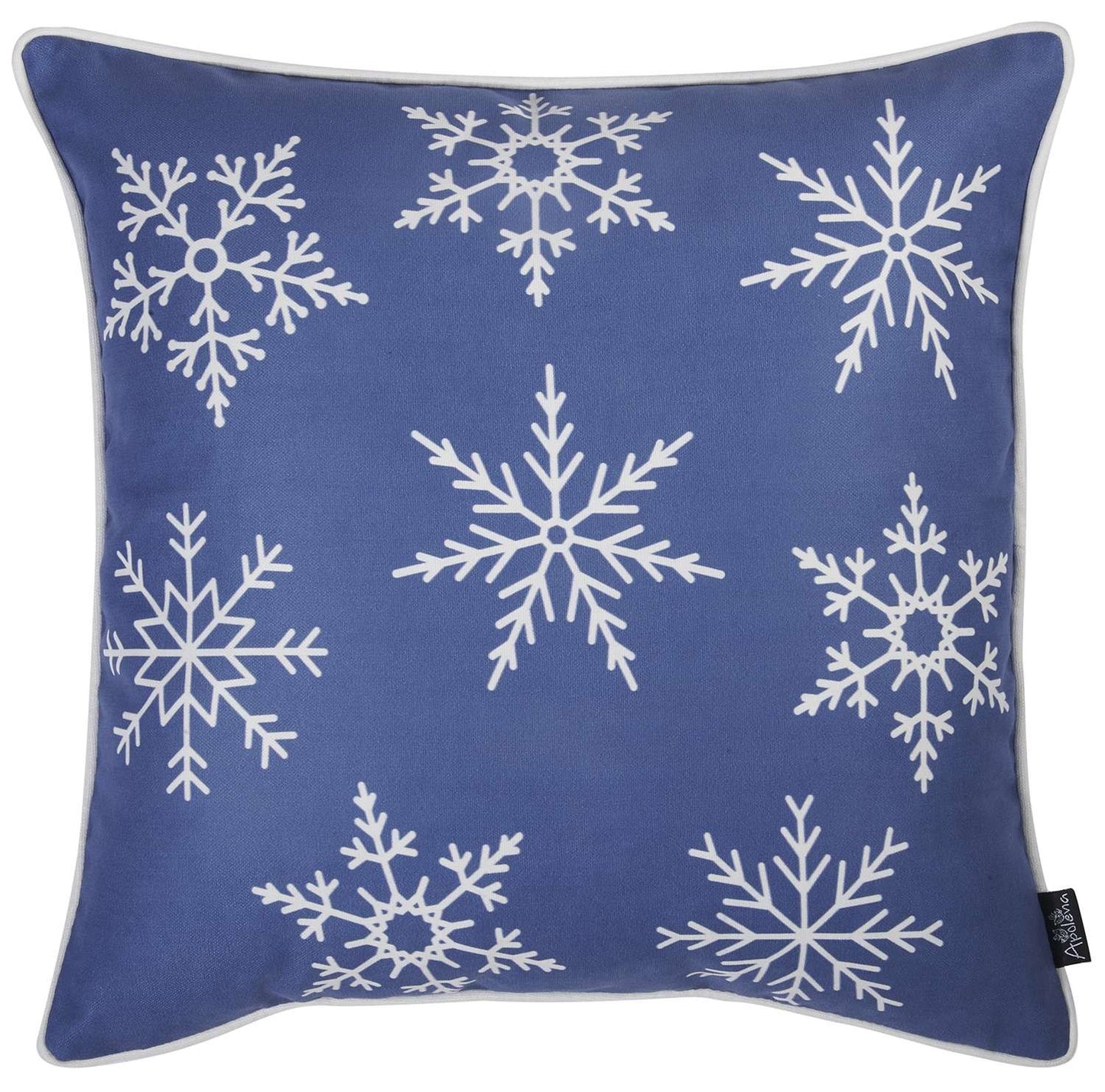 Blue and White Snowflakes Throw Pillow