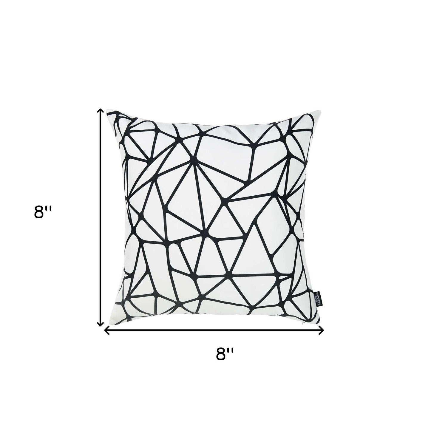 White and Black Geometric Tangle Throw Pillow