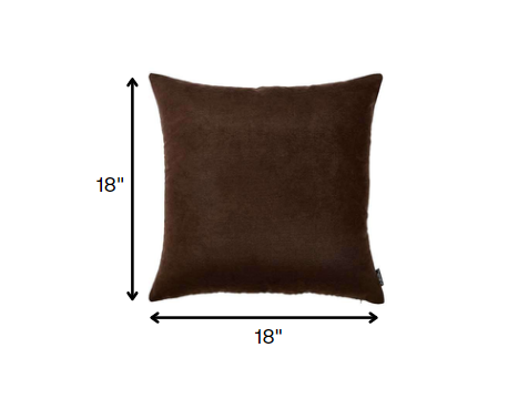 Set of 2 Brown Modern Square Throw Pillows