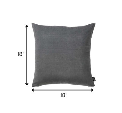 Set of 2 Gray Modern Square Throw Pillows