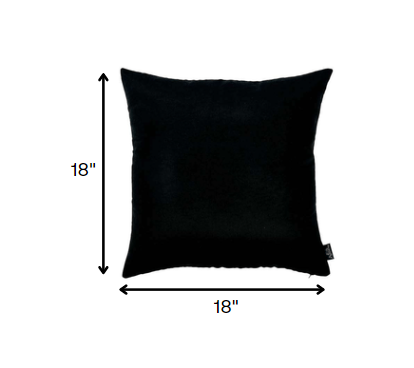 Set of 2 Black Modern Square Throw Pillows