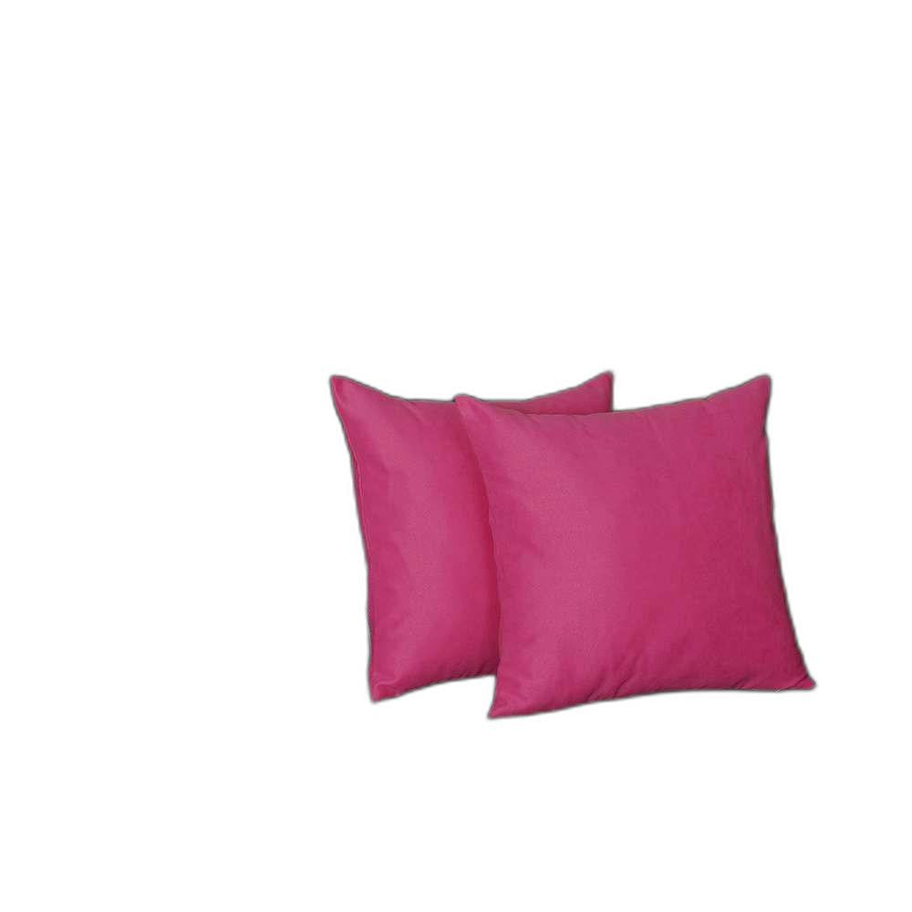 Set of 2 Fuchsia Pink Modern Square Throw Pillows