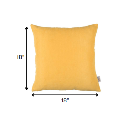 Set of 2 Yellow Modern Square Throw Pillows