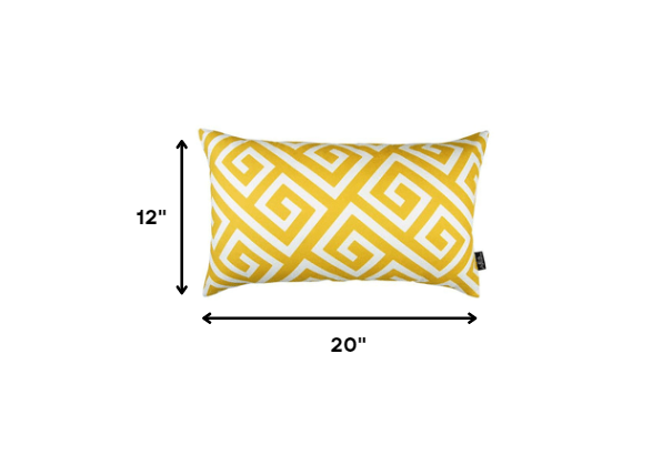 Yellow Greek Key Pattern Lumbar Throw Pillow
