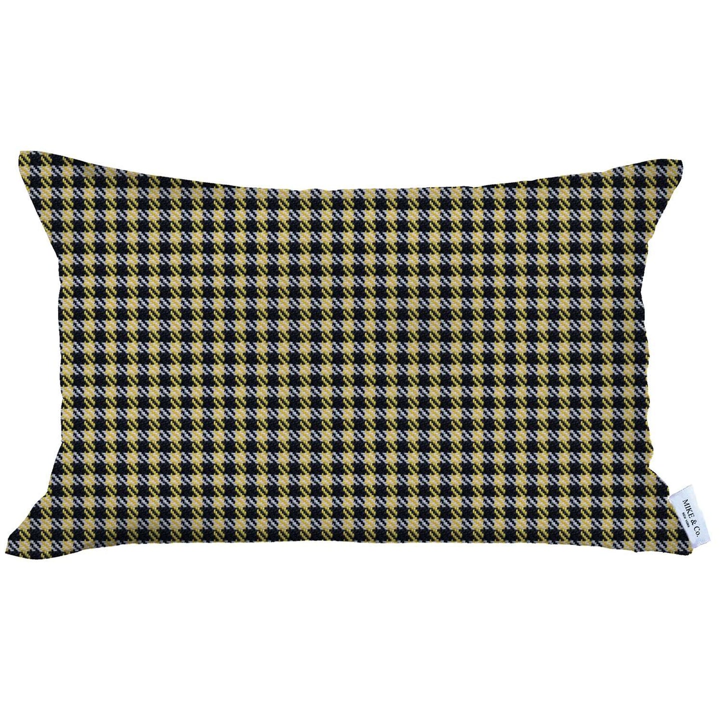 Yellow Houndstooth Lumbar Throw Pillow