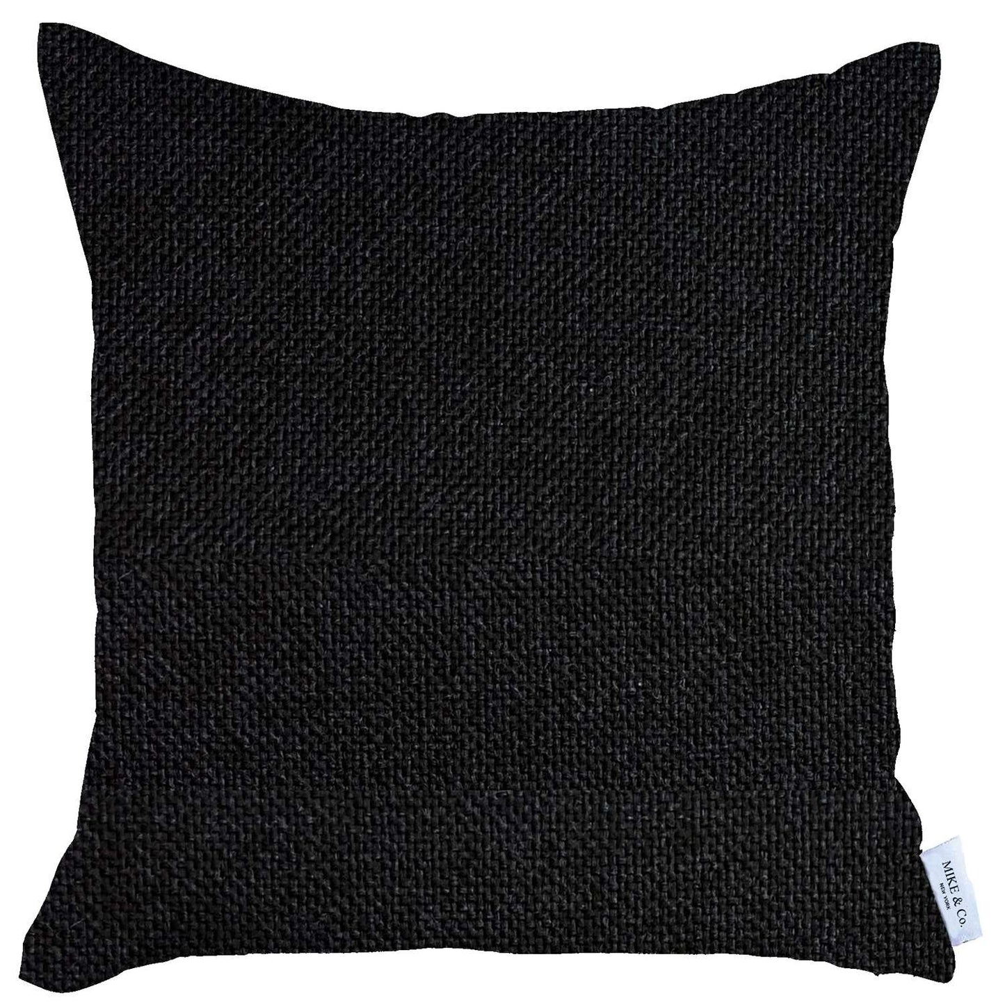 Black Modern Textured Throw Pillow