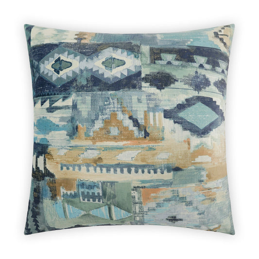 D.V. KAP HOME   24" x 24" Tiuatan Pillow - Blue Global, Western Chic     - 3995-B-2424