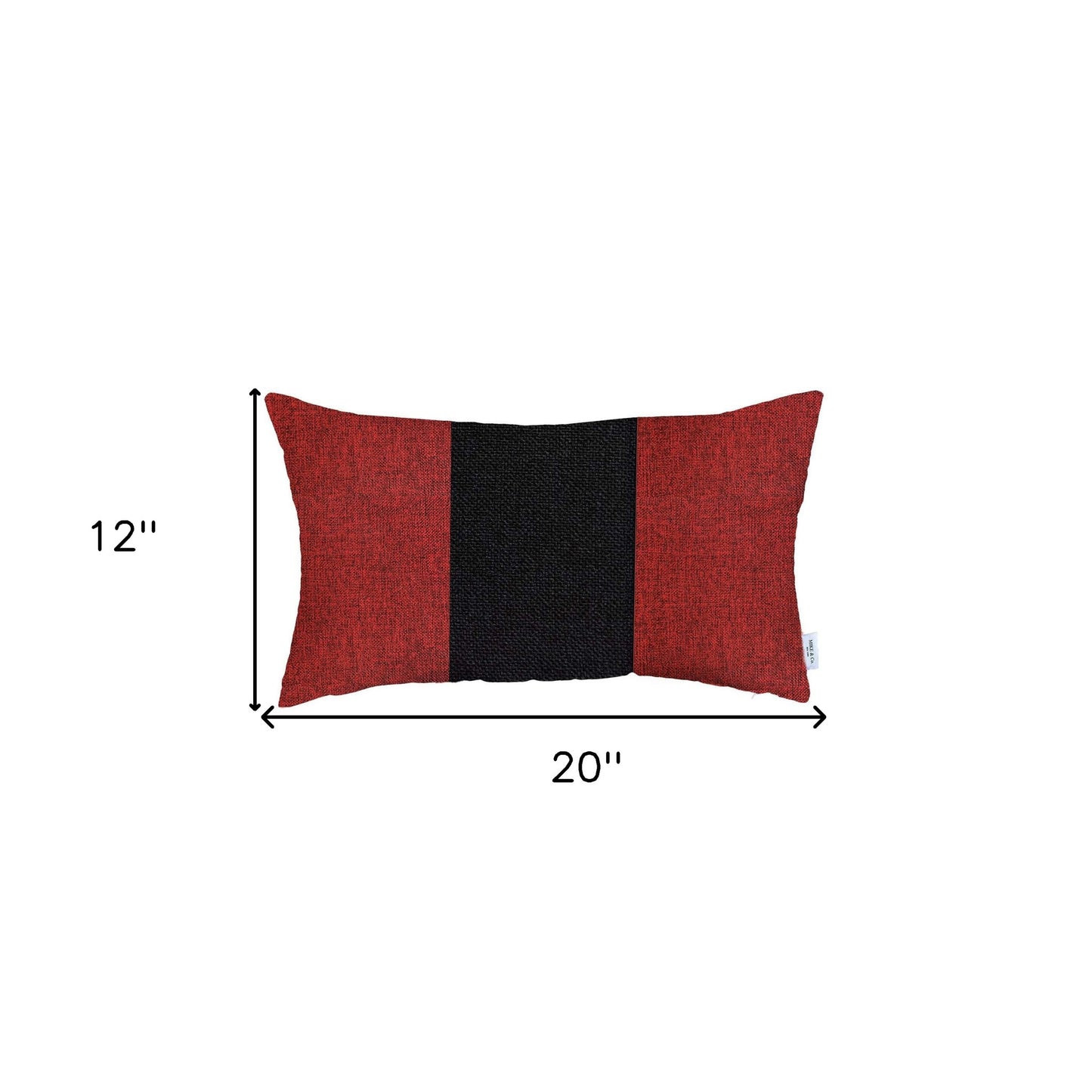 Red and Black Midsection Lumbar Throw Pillow