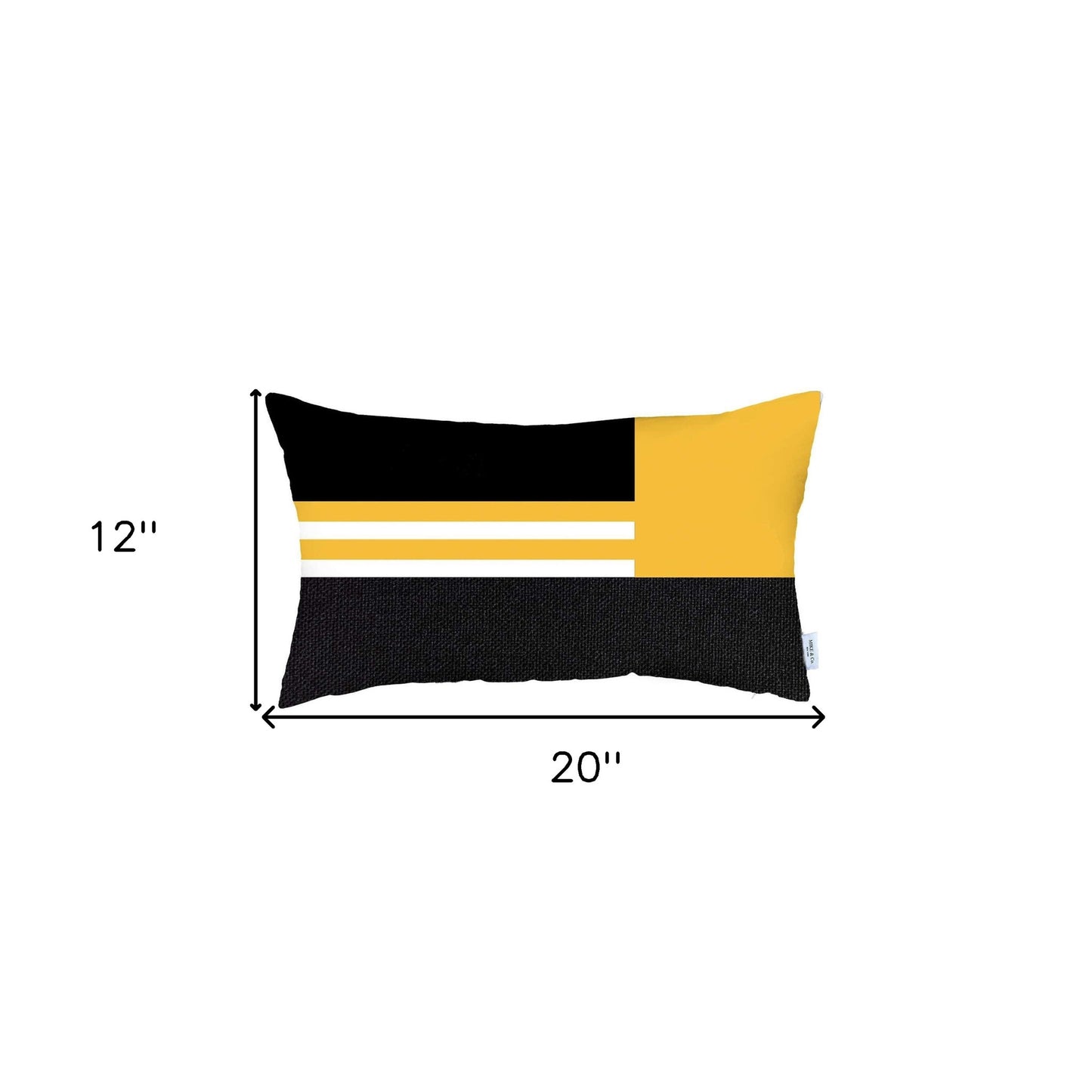 Yellow and Black Geometric Lumbar Throw Pillow