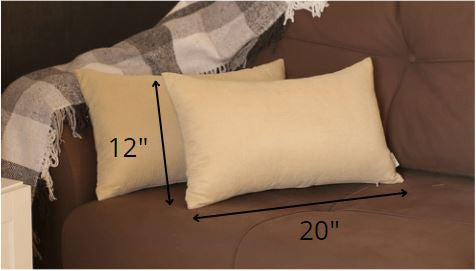 Set of 2 Tan Modern Lumbar Throw Pillows