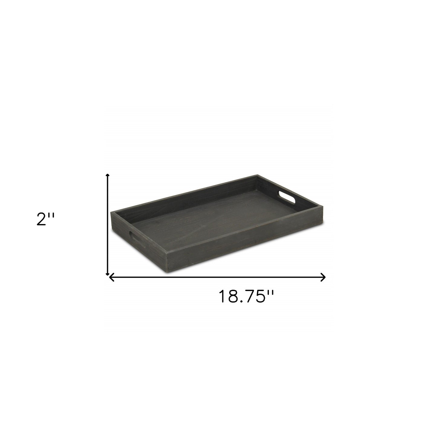 19" Black Minimalist Wooden Tray