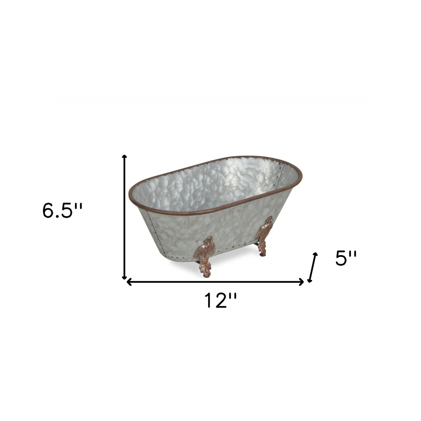 Jumbo Hammered Metal Bathtub Sculpture