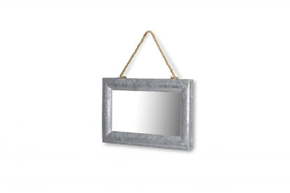 9" Silver Metal Framed Accent Mirror
