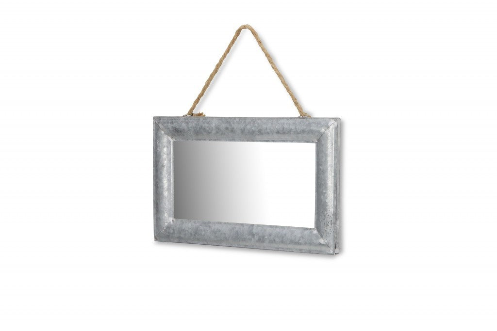 9" Silver Metal Framed Accent Mirror