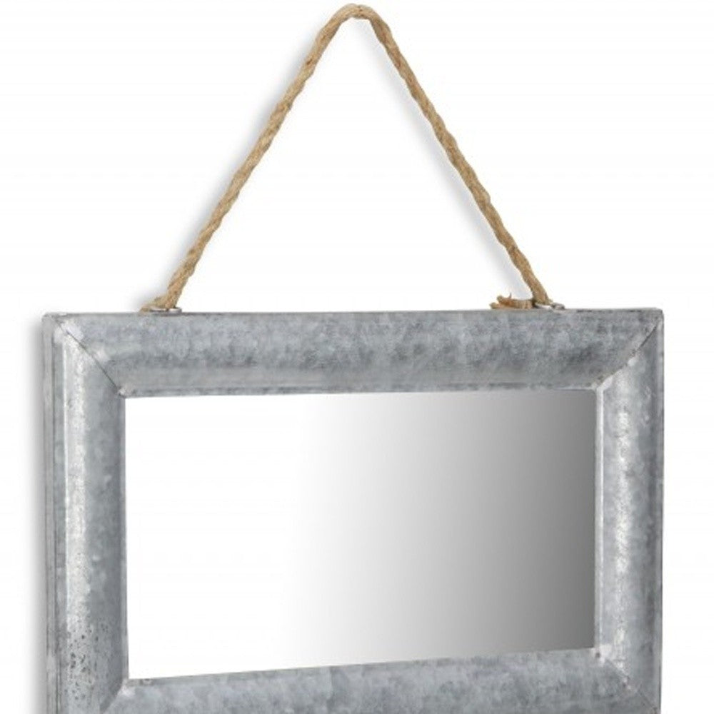 9" Silver Metal Framed Accent Mirror