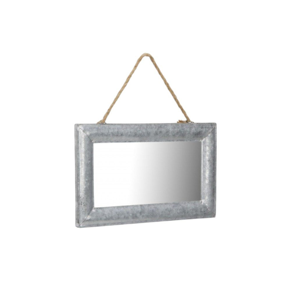 9" Silver Metal Framed Accent Mirror