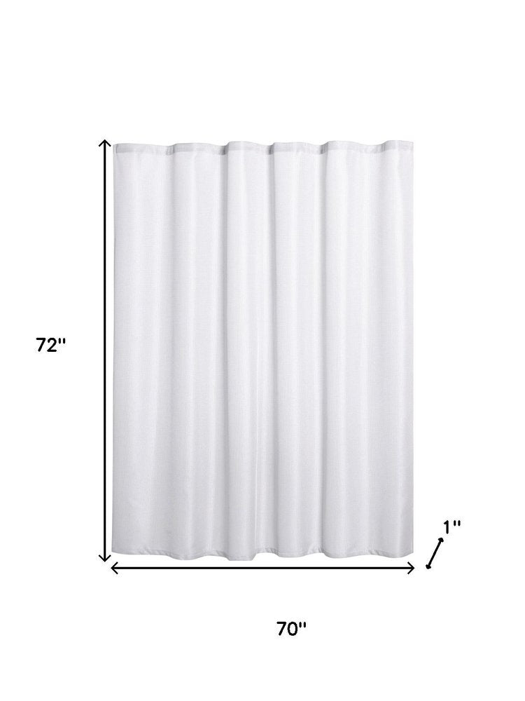 Luxurious White Waffle Weave Shower Curtain