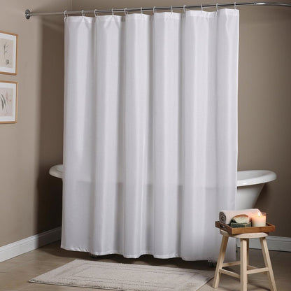 Luxurious White Waffle Weave Shower Curtain